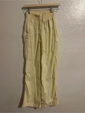 Kiss & Cry Butter Yellow Linen Blend Pants Size M